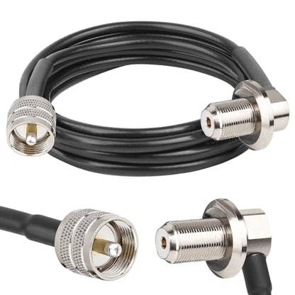 MOOKEERF RG58 UHF PL259 Male to SO239 Female Right Angle Bulkhead Mount Coax Cable - 6FT CB Antenna Extension for Vehicle Car SUV Truck Two Way Radio Ham Radio - size: 6FT