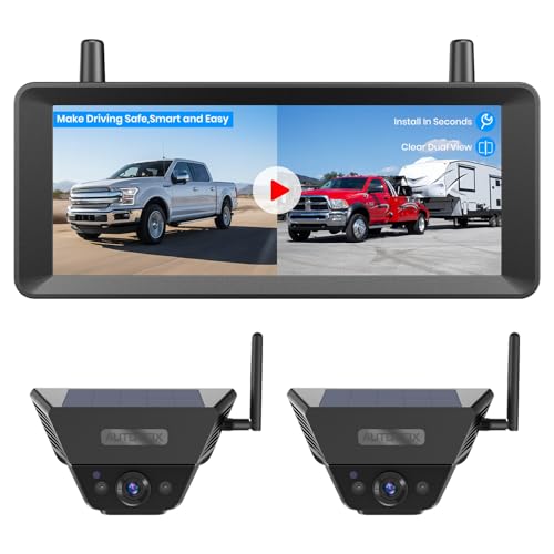 AUTO-VOX Dual Solar Wireless Magnetic Backup Camera, 2-Min Easy Install - size: 2 Cam Standard