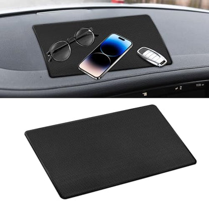 Car Dashboard Anti-Slip Mat, 10.6"×5.9" Universal Car Dash Sticky Rubber Mat, Non-Slip Car Magic Dashboard Sticky Adhesive Mat for Cell Phones, Keys, Coins, Sunglasses (Grid) - color: Grid