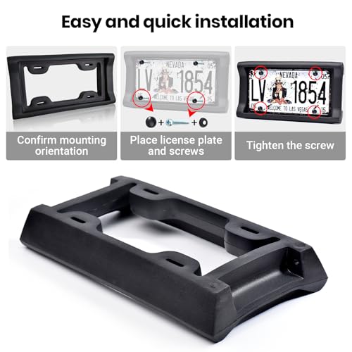 AR-PRO Car License Plate Bumper Guard, 2.3" Thick Universal Mount (2 Pack) - size: 2 Pack - Standard (2.3" Thick)