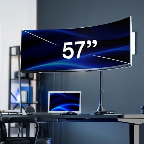 VIVO Single Ultra-Wide Monitor Desk Mount for up to 57 inch Ultrawide Screens, Extra Tall Heavy Duty Adjustable Stand Holds 59.4 lbs, Black, STAND-V157R - size: up to 57" screens, style: Extra Tall