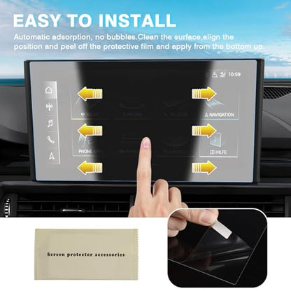 Karltys [Upgrade 2 Pack 2020-2025 Audi A4 A5/2021-2025 Audi Q5 Screen Protector 10.1-Inch [No Glare & Fingerprint] for Touchscreen, HD Clear Tempered Glass Protector Audi Accessories - size: 2020-2025 Audi A4 A5/2021-2025 Q5 10.1-Inch
