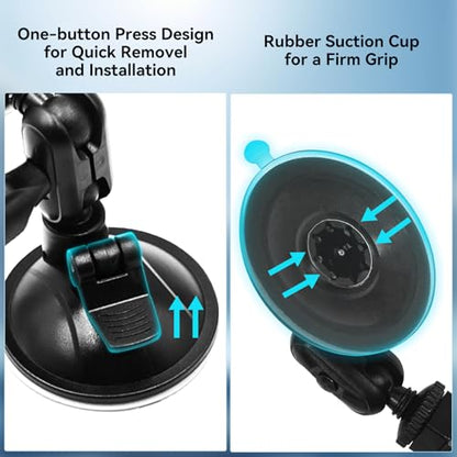 Body Camera Car Suction Cup Holder, Dash Cam Holder for Cars 360° Adjustable Adhere Tightly to the Windshield (Only for Z5 Model)