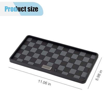 Car Dashboard Non Slip Mat, 11.06'' x 5.98'' Universal Grid Multi-Functional Sticky Adhesive Pad, Dash Sticky Gripping Mat for Cell Phones, Keys, Sunglasses, Electronic Devices, GPS (Black Gray)
