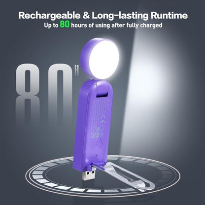VAVOFO USB Rechargeable Book Light, Bookmark Clip on LED Reading Light - color: Dark Purple