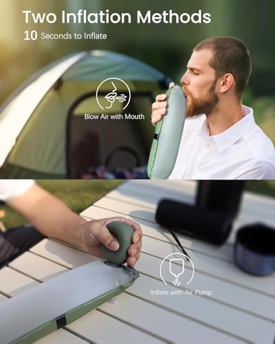Inflatable Camping Lantern 11.8" Magnetic Hanging LED Tube Light IP66 Waterproof Foldable TPU Tent Light with USB-C Rechargeable for Outdoor Hiking Travelling Emergency Hurricane (White Light)