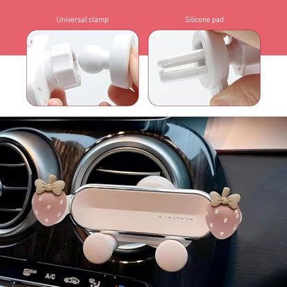 Car Phone Holder Mount, Strawberry Air Vent Phone Holder, Universal Kawaii Car Accessories for Women Girls (White #B) - size: White #B