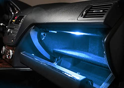 iJDMTOY Aqua Ice Blue LED Compartment Glove Box or Footwell Lights Compatible with Volkswagen Jetta GTI Altas CC Eos, Powered by 3W 18-SMD LED Lights, Replace OEM Incandescent Lamps - style: Aqua