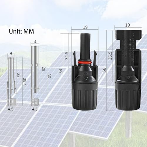 16Pcs MC4 Solar Connectors Kit, 30A 1000V Male Female with Wrench - color: MC4 Terminal 16pcs