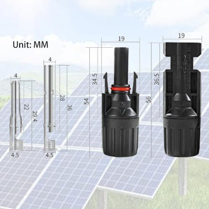 16Pcs MC4 Solar Connectors Kit, 30A 1000V Male Female with Wrench - color: MC4 Terminal 16pcs