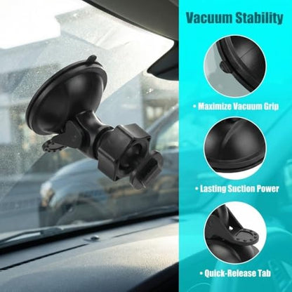 Universal Car Dash Cam Mount - Vacuum Suction Cup Holder with 4 Interchangeable Heads for GPS Navigation and Dashboard Recorder(Buckle w/o CardPos) - style: Buckle w/o CardPos