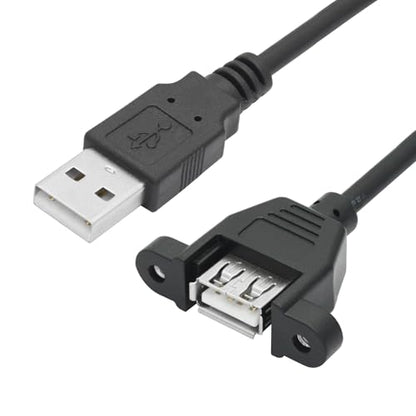 USB 2.0 Panel Mount Extension Cable 1FT, with Ears Emale Socket and Screws - style: 1FT - 2Pcs