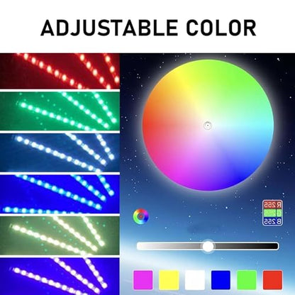 Car Interior LED Lights, RGB Interior Light Strips with Smart App Control, Multicolor Accent Neon Lights, Music Sync Under Dash Footwell Neon Lighting Kit