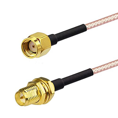 Bingfu WiFi Antenna Extension Cable (2-Pack) RP-SMA Male to RP-SMA Female Bulkhead Mount RG316 Cale 1m 3 feet for WiFi Router Security IP Camera Wireless Mini PCI Express PCIE Network Card Adapter - color: 39 inch / 1m