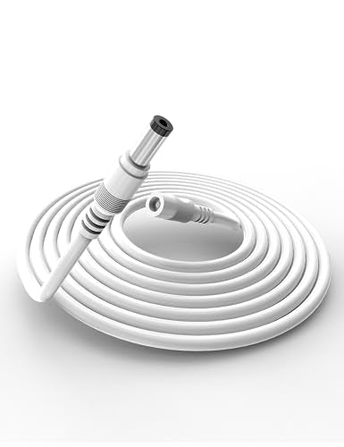Tonton Power Extension Cable 10M 33Ft 2.1mm x 5.5mm Compatible with 12V DC Adapter Cord for CCTV Security Camera System NVR DVR and Standalone IP Camera(White) - color: White, size: 33 ft (1 Pack)