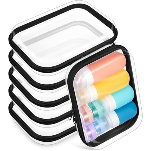 Sanwuta 6 Clear Hard Zipper Case, Black, 7.09 x 5.12 x 2 Inch - color: Black, size: 7.09 x 5.12 x 2 Inch