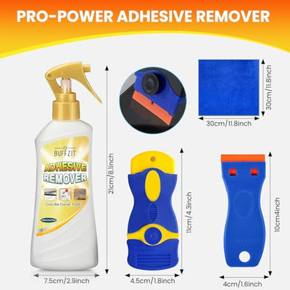Adhesive Remover Spray, Goo & Glue Remover, Quickly Dissolves Glue & Sticky Residue, Surface Safe for Car, Glass, Windows & Floors, Removes Stickers, Labels, Tape, Decals, Gum & Wax, 6.8 fl oz (200ml)
