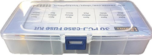 Truck Upfitters 30pcs Automotive Fuses Assortment Kit | Low Profile Auto Fuses for Pickup Trucks, Cars, SUVs | J Case Box Shaped Car Fuse Kit | 20A, 25A, 30A, 40A, 50A, 60 Amp Fuse (5 Each)