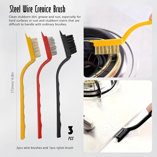 12Pcs Crevice Cleaning Brush, Multi-Purpose Hard Bristle Cleaning Brush Small Gap Scrub Brushes for Household Kitchen Gas Stove Bathroom Corner Window Grooves Keyboard Cup Teapot