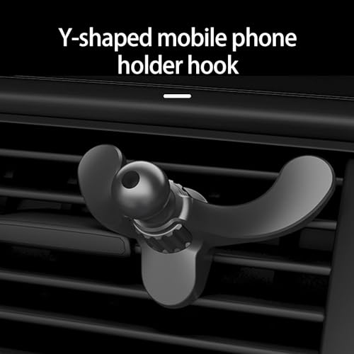 1Pc Black Car Vent Phone Mount,Y-Shaped Mobile Holder Clip,Round Air Outlet Phone Bracket Hands Free Cradle in Vehicle Car Universal Extension Clip,Cell Phone Automobile Cradles,Automobile