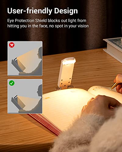 DEWENWILS Book Lights, Reading Lights for Books in Bed, 4 Brightness Adjustable for Eye Care - color: White