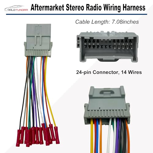 Radio Wiring Harness for Chevy 2003-2012 GMC 2002-2012 Buick 2004-2009 24Pin Car Stereo Harness Adapter with Antenna Car Radio Stereo Harness Install Kit for Colorado Envoy Terraza Hummer Impala