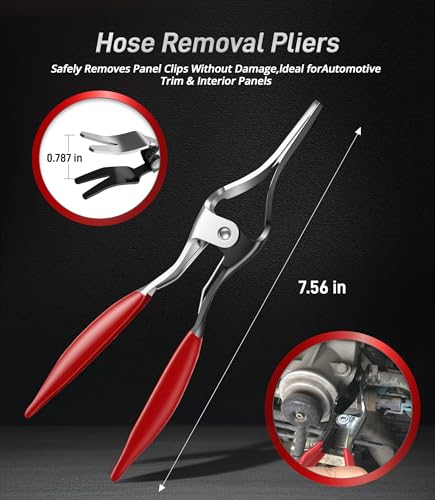 Automotive Disconnect Tool Set 8 Pcs, Auto Disconnect Pliers Kit Car Electrical Connector Wiring Harness Clip Removal Tool Relay Puller for Car Wiring & Fuel Line System Maintenance. - size: 8 PCS - 011