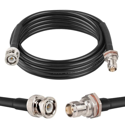 MOOKEERF BNC Cable - 50 ohm RG58 BNC Male to Female Coax Cable Bulkhead 8FT Low Loss Antenna Extension Cable for CB Radio/VHF Ham Radio/Wireless Microphone/Antenna/CCTV/Amateur Radio etc - size: 8FT