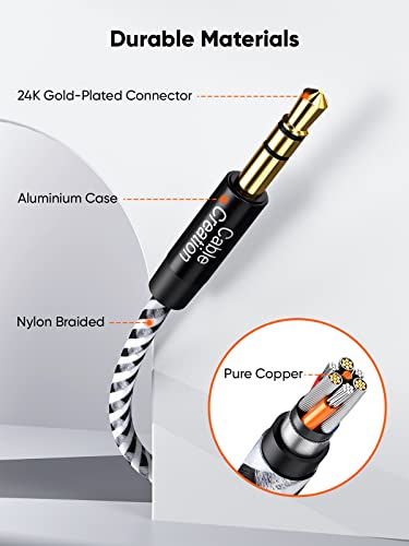 CableCreation 3.5mm Headphone Extension Cable, 3.5mm Male to Female Stereo Audio Extension Cable Adapter with Gold Plated Connector for Headphones, Speaker, Laptops, Car Stereos, 1-Pack, 3 Feet/ 0.9M - size: 3 FT
