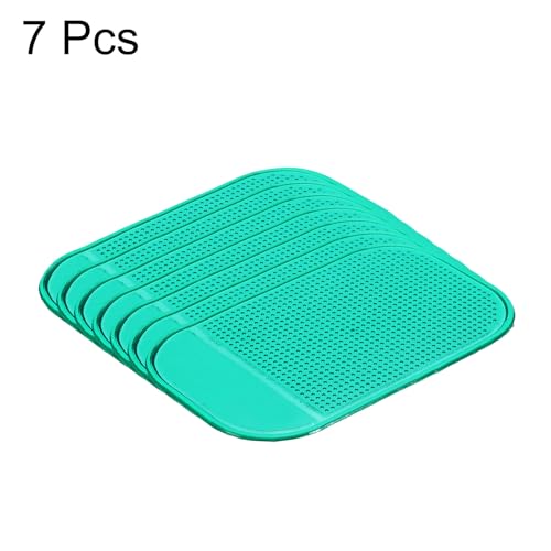 HARFINGTON 7pcs Car Dashboard Anti-Slip Mat 5.5" x 3" Universal Sticky Dash Pad Washable Reusable Car Non-Slip Mats for Phone Keys Sunglasses Electronic Devices, Green - color: Green