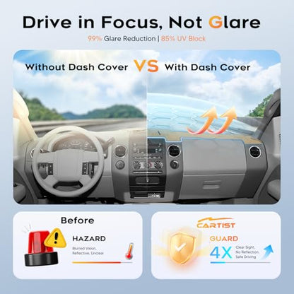 CARTIST Beige Dash Cover for 2004-2008 Ford F150 F-150 Dashboard Cover Accessories,Non-Slip Anti-Glare UV Protection Dashboard Mat - color: 4)04-08 F-150(Beige)