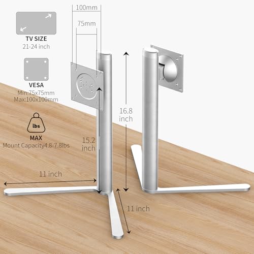Aluminum VESA Monitor Stand for Monitor Weight 4.8-7.8 lb, 21-24″ - size: Only for 4.8-7.8LB Monitor