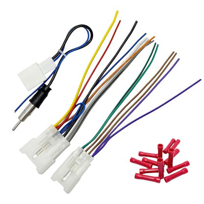 10Pin&6Pin Radio Wiring Harness with Antenna Kit Compatible with Toyota Camry Corolla RAV4 4Runner Highlander Prius Aftermarket Radio Stereo Wire Harness Adapter Car Stereo Power Speaker Wire Harness - style: 10+6Pin Harness+Antenna