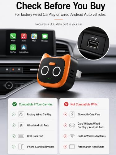 Wireless CarPlay & Android Auto Adapter, Two-Phone Switch Button