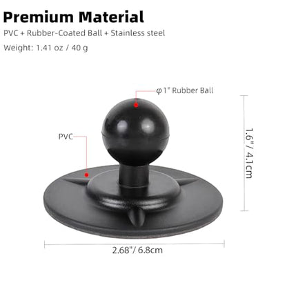 1" Ball Adhesive Base Compatible with RAM Mounts B Size Double Socket Arm, Flexible Adhesive Mount for Motorcycle Gas Tank & Car Dashboard - GPS Phone Holder Accessories - style: 1" Ball Adhesive Base