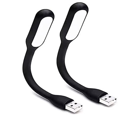 Mini Flexible Light, Portable USB Led Reading Night Lamp for PC Laptop Computer Notebook Power Bank - 2 Pack (Black) - color: Black