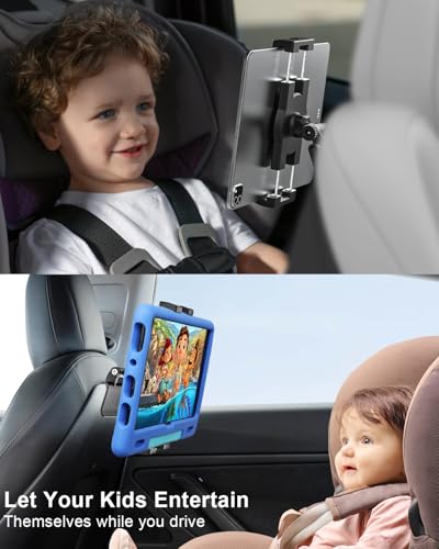 for Tesla Model Y Model 3 Headrest Tablet Holder - 2026 Tesla Tablet Mount for Back Seat, Gifts Road Trip Essentials for Kids, for 4-13" Devices, iPad Pro Air Mini, Galaxy Tabs, Fire HD, Switch