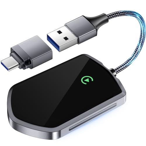 Wireless Carplay Adapter, Converts Wired to Wireless Carplay 2024 Upgrade Dongle for Play Carplay&Wireless Control Plug, Fit for Cars 2017+ & for Apple iPhone iOS 10+, Easy Operation