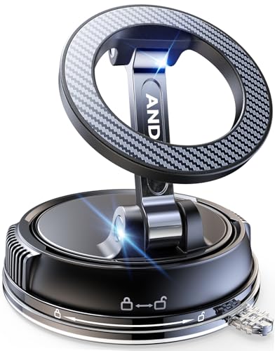 ANDERY Car Phone Holder for Magsafe [78+LBS Strongest Suction & 2400gf Strongest Magnetic] 360° Adjustable Car Phone Mount, Phone Holders for Your Car for iPhone 17-12 Pro Max Plus Air, Carbon Fiber - color: Carbon Fiber