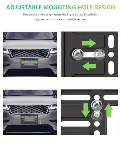 BGGTMO Front License Plate Bracket Holder, Bumper Car Tag Mounting Kit