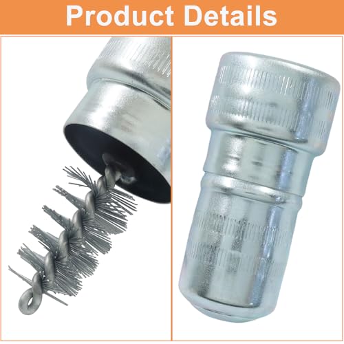 Bonsicoky Battery Terminal Cleaning Brush with 10 Washer Pads, Car Battery Post Cleaner Tool, Metal Brush for Oxidation Removal, Protective Fiber Washers for Auto Truck Marine Battery