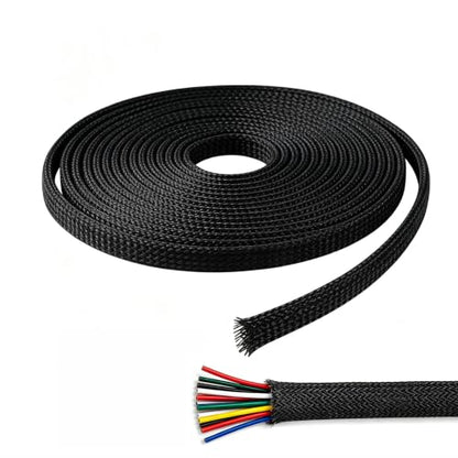 1/2''-39Ft Expandable Braided Cable Sleeve, PET Wire Loom for Home Device - color: Black, size: 1/2''-39ft