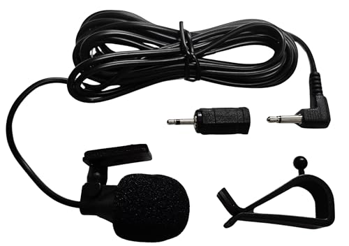 FingerLakes Universal Car Microphone Mic Fits 3.5mm and 2.5mm Bluetooth Enabled Car Vehicle Stereo Radio GPS Units with Included Adapter, Black (FL70)