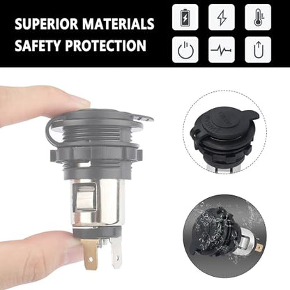 Car Cigarette Lighter Socket,Dustproof Automotive Replacement 12V Power Outlet,Universal Cigarette Lighter Outlet Car Accessories Interior for Car Truck SUV Marine ATV (Cigarette Lighter Socket) - color: Cigarette Lighter Socket