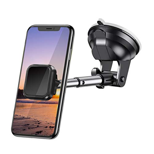Universal Magnetic Cradle Windshield Dashboard Cell Phone Mount Holder for Samsung Galaxy Z Flip 5G , Long Telescopic Arm Enhanced Gel Suction Cup