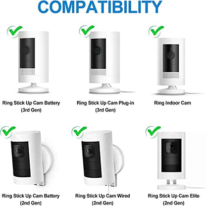 2Pack Adhesive Wall Mount Compatible with Ring Outdoor Cam (Stick Up Cam) and Outdoor Cam Plus and Indoor Cam (1st Gen) Camera,360 Degree Adjustable Mounting Bracket for Surveillance Camera