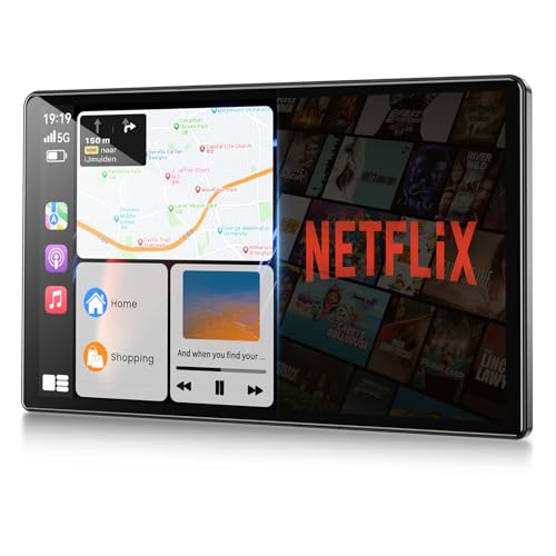 11.3" Wireless Carplay Screen for Car with N-etflix/YouTube/TikTok, Upgraded A-pple CarPlay & Android Auto Screen,Portable AI Magic Box with Backup Camera/Navigation/Voice Control,for All Vehicles