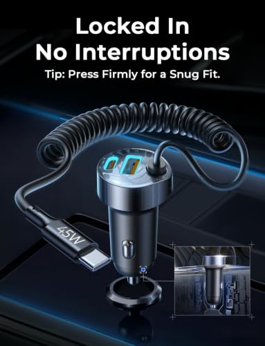 LISEN 90W for iPhone 17 16 15 Pro Max Car Charger USB C Fast Charge - color: Black-60inch
