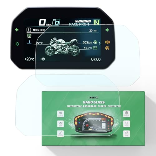 Nano Glass Dashboard Screen Protector for BMW M1000R 2023+ / M1000RR 2021+ / M1000XR 2024+ / S1000R 2021+ / S1000XR 2020+ / S1000RR 2019+ (2x Ultra Clear, TFT Display Saver Anti Scratch)