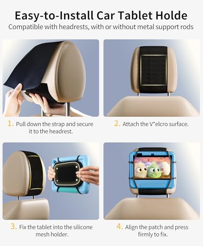 FANGOR 4 Pack Tablet Holder for Car - size: 4 Pack - fit for 7-12.9" tablet